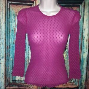 Vintage Y2K Betsey Johnson pink Swiss dot lace top M